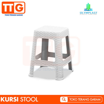 OLYMPLAST - SQUARE STOOL Kursi Plastik Baso Dingklik Rattan