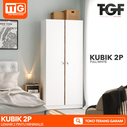 TGF - KUBIK 2P Lemari Pakaian / Baju 2 Pintu Minimalis 2 Gantungan Gamis