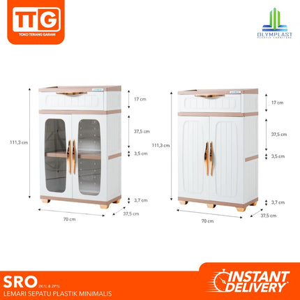 OLYMPLAST - SRO Rak Sepatu Plastik Minimalis Dengan Pintu