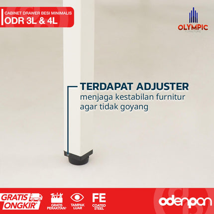 OLYMSTEEL - ODR 001 Drawer Cabinet Besi Dengan 3 & 4 Laci Susun