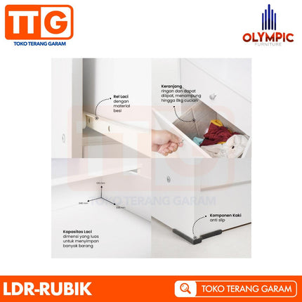 OLYMPIC - LDR RUBIK Lemari Keranjang Laundry Serbaguna