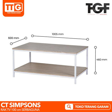 OLYMPIC - CT SIMPSONS Meja / Rak TV Rangka Besi Coffee Table