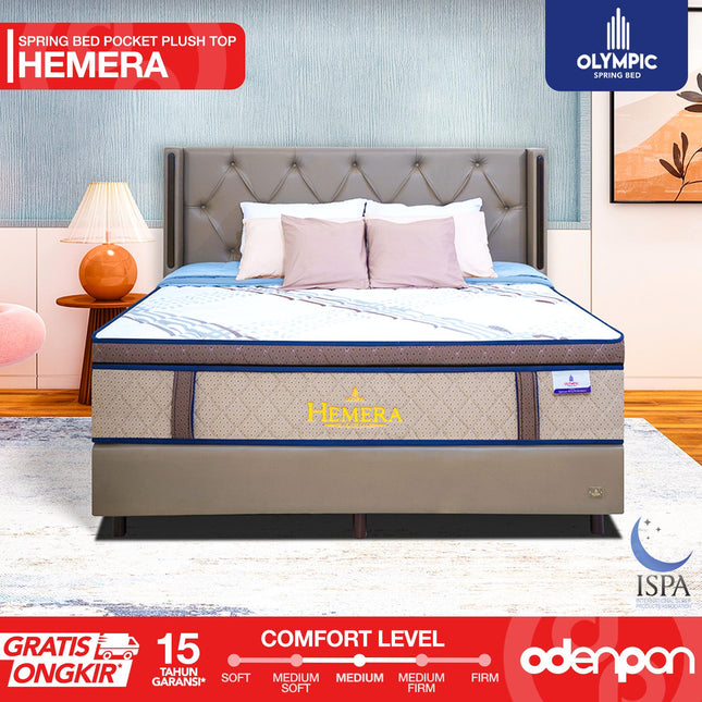 OLYMPIC - HEMERA Kasur Pocket Spring Bed Mattress Garansi Plush Top