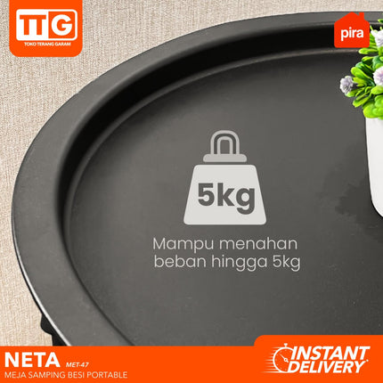 PIRA - NETA Coffee Table Portable / Meja Lipat Samping Besi