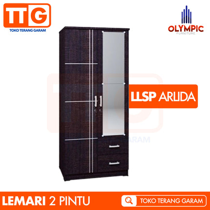 OLYMPIC G-STAR - ARLIDA 2P Lemari Pakaian 2 Pintu Dengan Cermin