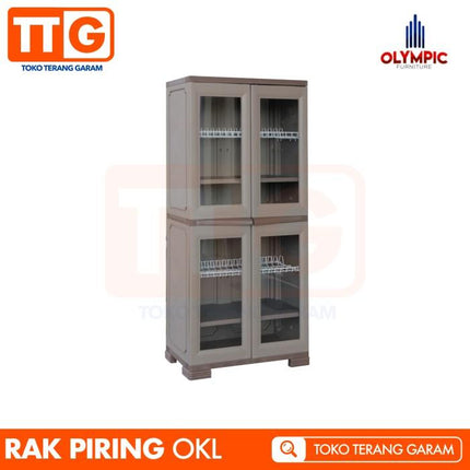 OLYMPLAST - OKL JUMBO Rak Piring Plastik / Lemari Sayur 2 Pintu