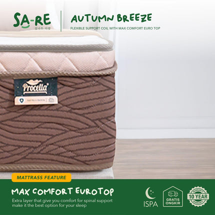 PROCELLA - SET AUTUMN BREEZE Kasur Spring Bed Max Comfort Euro Top