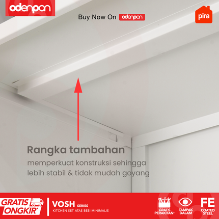 PIRA - VOSH MKCWU Kitchen Set Atas Besi Minimalis Dengan Kaca