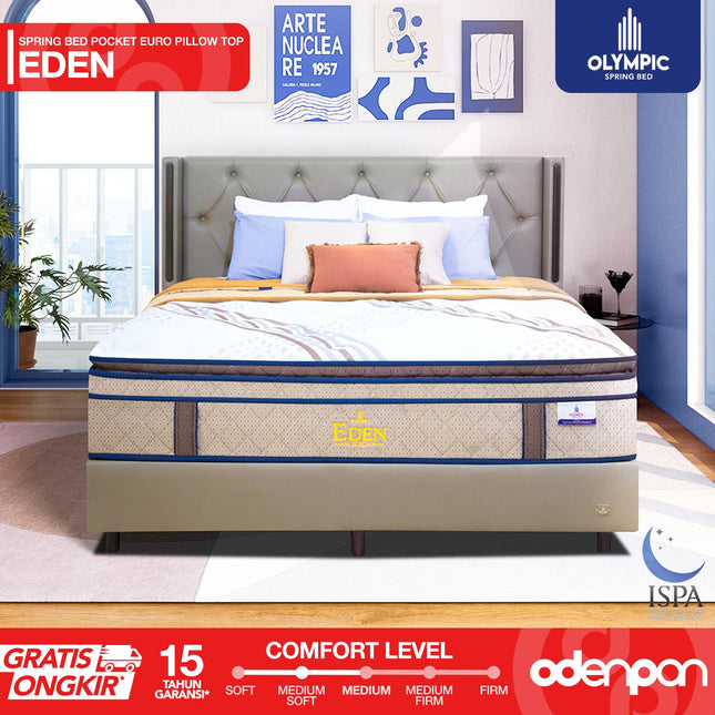 OLYMPIC - EDEN Kasur Pocket Spring Bed Mattress Garansi Euro Pillow Top