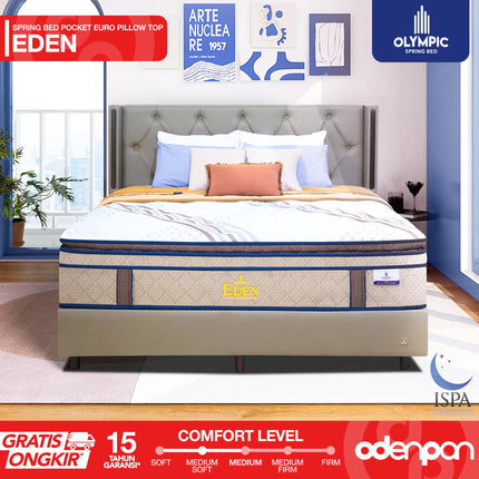 OLYMPIC - SET EDEN Kasur Pocket Spring Bed Mattress Garansi Euro Pillow Top