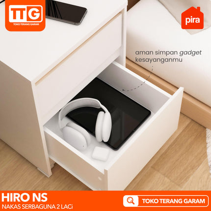 PIRA OX - HIRO NS Nakas Bedside Table Dengan 2 Laci
