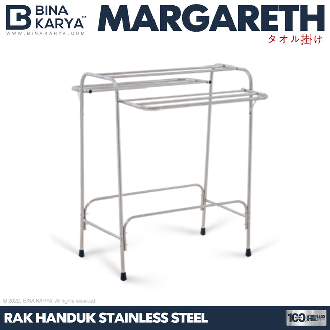 BINA KARYA - MARGARETH Rak Handuk Stainless Minimalis Dengan Sayap