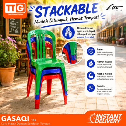 TABITHA - GASAQI 101 Kursi Plastik Sandar Susun Minimalis