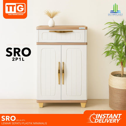 OLYMPLAST - SRO Rak Sepatu Plastik Minimalis Dengan Pintu
