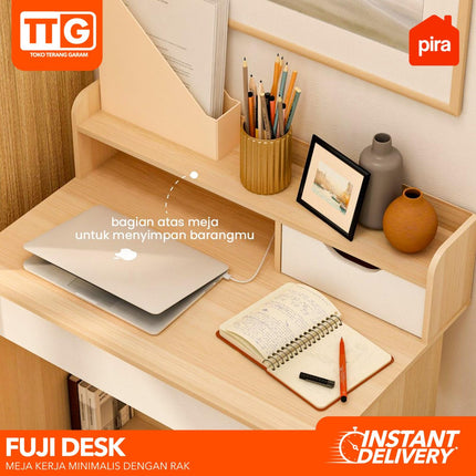 PIRA OX - FUJI DESK Meja Belajar / Kerja / Tulis Dengan Rak 80 cm