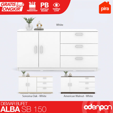PIRA - ALBA SB Cabinet / Bufet Minimalis Dengan Laci 120 /150 cm