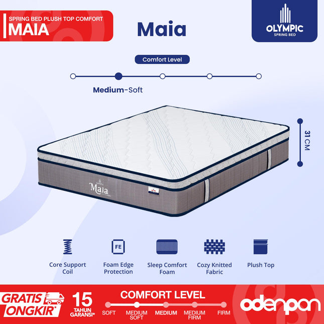 OLYMPIC - MAIA Kasur Spring Bed Mattress Garansi Plush Top Comfort Foam