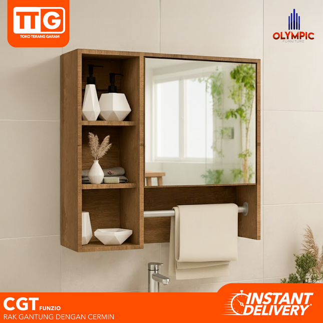 OLYMPIC - CGT FUNZIO Rak Cermin Gantung Minimalis Dengan Pintu