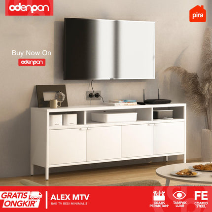 PIRA - ALEX MTV Meja / Rak TV Besi Minimalis Dengan Laci 120 / 150 cm