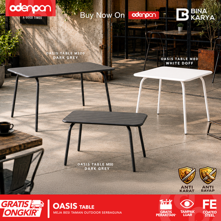BINA KARYA - OASIS TABLE Meja Taman Besi Outdoor Serbaguna