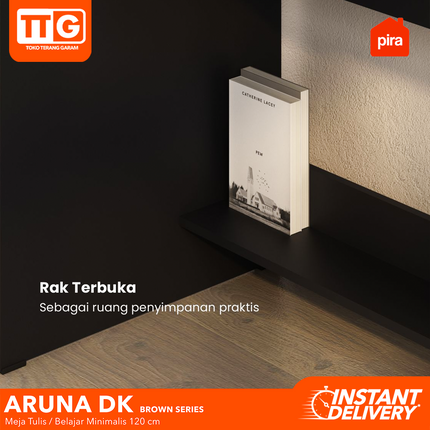 PIRA OX - ARUNA DK BROWN Meja Belajar / Kerja / Kantor Dengan Laci 120 cm