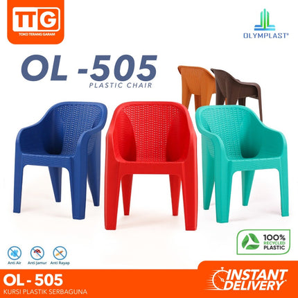 OLYMPLAST - OL 505 Kursi Plastik Motif Rattan Dengan Lengan