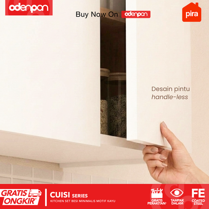 PIRA - CUISI MKCWU Kitchen Set Atas Besi Minimalis Motif Kayu