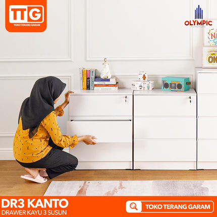 OLYMPIC - DR4 KANTO Drawer Kabinet Laci Kayu 4 Susun