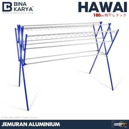 BINA KARYA - HAWAI Jemuran Aluminium 9 Palang Minimalis 180 cm