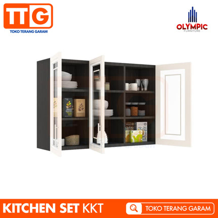 OLYMPIC - KKT Kitchen Set Gantung Mutiara Minimalis 3 Pintu Kaca