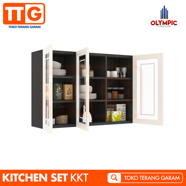 OLYMPIC - KKT Kitchen Set Gantung Mutiara Minimalis 3 Pintu Kaca