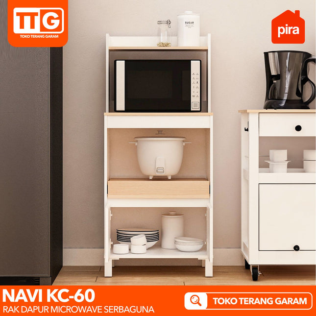 PIRA Rak Dapur Microwave & Rice Cooker Minimalis Serbaguna NAVI KC 60