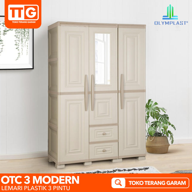 OLYMPLAST - OTC 3PL MODERN Lemari Pakaian Plastik 3 Pintu